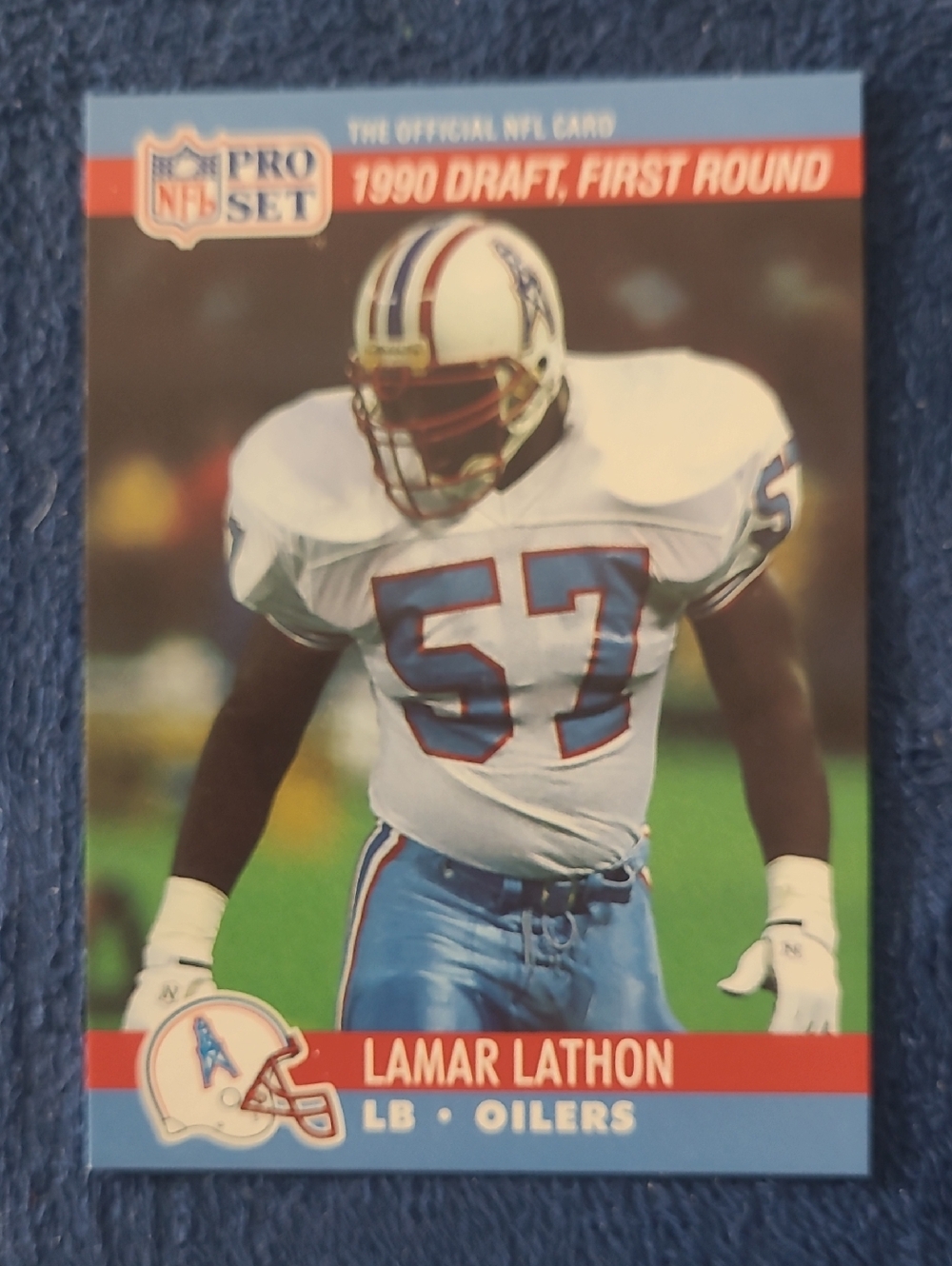 1990 Pro Set Lamar Lathon Oilers Football Card - White & Blue